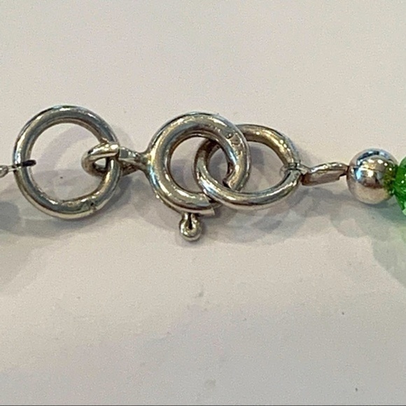 Sterling silver glass crystal faceted bead dainty - Picture 3 of 9